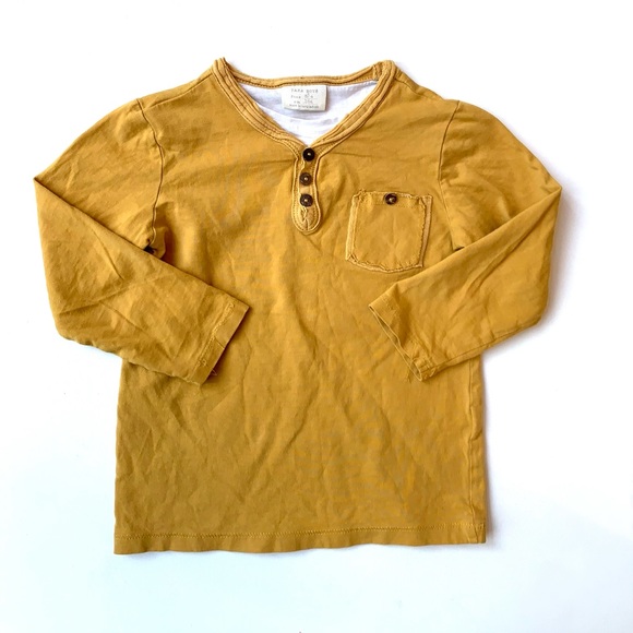 Zara Other - Zara Toddler Boy Mustard Henley Tee